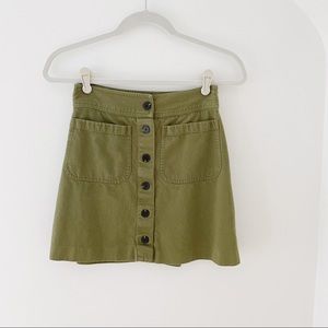 Madewell green utility skirt